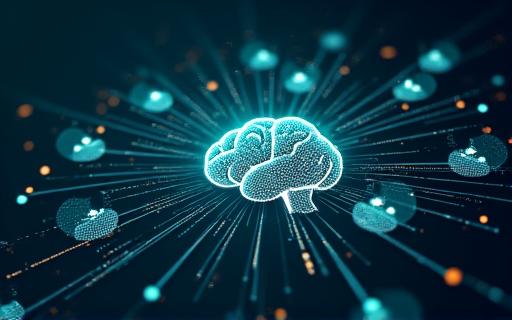 Illustration de l'intelligence artificielle analysant des données pour la modélisation climatique et immobilière.